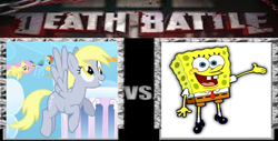 Size: 942x480 | Tagged: safe, artist:cyndaquil123, derpy hooves, pegasus, pony, death battle, female, mare, meme, spongebob squarepants