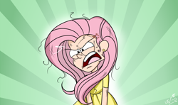 Size: 900x531 | Tagged: safe, artist:cherryviolets, fluttershy, flutterrage, gravity falls, humanized, style emulation