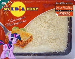 Size: 960x751 | Tagged: safe, derpibooru import, twilight sparkle, 2013 horsemeat scandal, horse meat, lasagna, lidl, only fools and horses