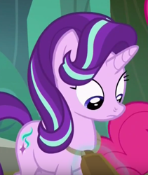 Size: 392x465 | Tagged: safe, screencap, starlight glimmer, pony, rock solid friendship, animation error, bell, cowbell