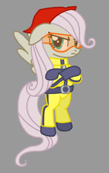 Size: 432x684 | Tagged: safe, artist:death-driver-5000, fluttershy, pegasus, pony, semi-anthro, corrupted, discorded, flutterbitch, flutterbrute, penelope, sly cooper