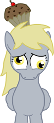 Size: 341x781 | Tagged: safe, artist:paper-pony, derpy hooves, pegasus, pony, female, mare, muffin, solo