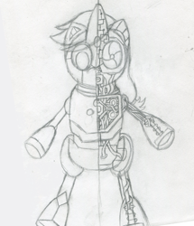 Size: 2351x2732 | Tagged: safe, artist:thebigapple, applejack, earth pony, pony, robot, emerl, gizoid, ponified