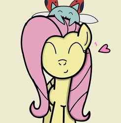 Size: 500x509 | Tagged: safe, artist:askcatbug, fluttershy, pegasus, pony, bravest warriors, catbug, crossover, heart