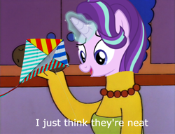 Size: 1042x797 | Tagged: safe, starlight glimmer, pony, rock solid friendship, kite, marge simpson, solo, that pony sure does love kites, the simpsons