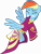Size: 6400x8383 | Tagged: safe, artist:parclytaxel, derpibooru import, rainbow dash, pegasus, pony, inspiration manifestation, .svg available, absurd resolution, clothes, dress, female, flying, mare, mouth hold, outfit catalog, pulling, rainbow dash always dresses in style, simple background, solo, transparent background, vector