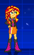 Size: 133x213 | Tagged: safe, artist:toonalexsora007, screencap, sunset shimmer, equestria girls, animated, fiery shimmer, fighting game, fighting stance, fire, king of fighters, mugen, pyromancy, solo