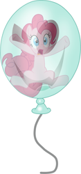 Size: 611x1307 | Tagged: safe, artist:aerisneko, pinkie pie, earth pony, pony, balloon, discord balloon, open mouth, pinkie pie trapped in a balloon, solo, trapped