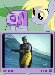 Size: 563x771 | Tagged: safe, derpy hooves, pegasus, pony, 60s batman, adam west, batman, exploitable meme, female, mare, meme, obligatory pony, surfing, tv meme