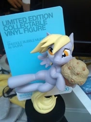 Size: 300x400 | Tagged: safe, artist:sambragg, derpy hooves, pegasus, pony, comic con, female, figure, mare, muffin, official, san diego comic con, sculpture, snuggle bubble muffin, toy, welovefine