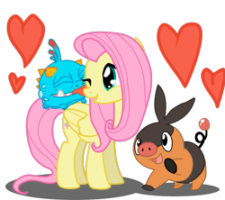 Size: 879x780 | Tagged: safe, artist:seaandsunshine, fluttershy, pegasus, pony, crossover, female, heart, mare, one eye closed, pokémon, simple background, skylanders, tepig, transparent background, vector, wrecking ball