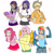 Size: 894x894 | Tagged: safe, artist:thecreator9, derpibooru import, applejack, fluttershy, pinkie pie, rainbow dash, rarity, twilight sparkle, human, applerack, breasts, clothes, female, hootershy, humanized, mane six, sweatershy