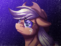 Size: 900x675 | Tagged: safe, artist:inuhoshi-to-darkpen, applejack, earth pony, pony, applejack's parents, crying, sad, stars, unhapplejack