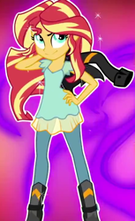 Size: 440x720 | Tagged: safe, screencap, sunset shimmer, equestria girls, friendship games, breasts, cleavage, cropped, female, hasbro-sponsored official cleavage, solo