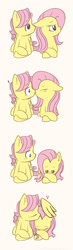 Size: 363x1250 | Tagged: safe, artist:nolycs, butterscotch, fluttershy, pegasus, pony, adorascotch, blushing, comic, cute, female, flutterscotch, kissing, male, rule 63, rule63betes, self ponidox, selfcest, shipping, shyabetes, straight