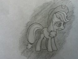 Size: 960x720 | Tagged: safe, artist:xxtendertacosxx, applejack, earth pony, pony, female, mare, sketch, unamused