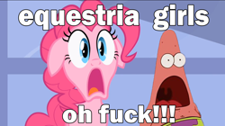 Size: 1150x642 | Tagged: safe, pinkie pie, equestria girls, meme, patrick star, surprised patrick, vulgar