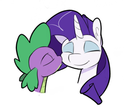 Size: 806x697 | Tagged: safe, artist:enma-darei, rarity, spike, dragon, pony, unicorn, female, kissing, male, shipping, simple background, sparity, straight, white background