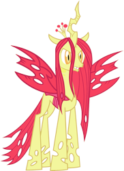 Size: 1823x2500 | Tagged: safe, edit, apple bloom, queen chrysalis, changeling, changeling queen, female, fusion, palette swap, ponyar fusion, recolor, simple background, solo, transparent background, vector, vector edit