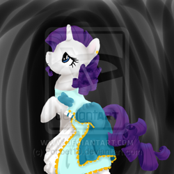 Size: 400x400 | Tagged: safe, artist:ponbet10, rarity, pony, unicorn, clothes, dress, solo