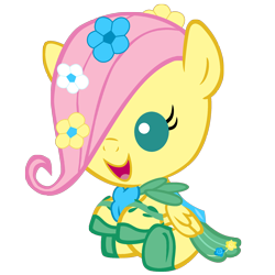 Size: 2160x2160 | Tagged: safe, artist:beavernator, fluttershy, pegasus, pony, baby, baby pony, babyshy, clothes, cute, dress, filly, foal, gala dress, happy