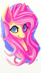 Size: 687x1200 | Tagged: safe, artist:fauxsquared, fluttershy, pegasus, pony, bust, portrait, solo