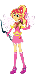 Size: 1820x3900 | Tagged: safe, artist:remcmaximus, sunset shimmer, equestria girls, alternate costumes, arrow, belly button, cupid, simple background, transparent background, valentine's day, vector, wings