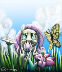 Size: 1795x2078 | Tagged: safe, artist:simpe94, fluttershy, pegasus, pony, female, mare, pink mane, yellow coat