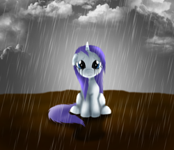 Size: 1708x1468 | Tagged: safe, artist:crosspone, artist:ponything, rarity, pony, unicorn, rain, sad, solo, wet, wet mane, wet mane rarity