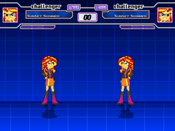 Size: 640x480 | Tagged: safe, artist:toonalexsora007, screencap, sunset shimmer, equestria girls, fighting game, fighting stance, idle, life bar, mirror match, mugen, self paradox