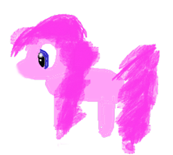 Size: 276x248 | Tagged: safe, artist:dovey quill, pinkie pie, earth pony, pony, crude sketch, da muro, female, mare, pink coat, pink mane