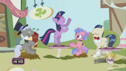 Size: 640x360 | Tagged: safe, derpibooru import, twilight sparkle, magical mystery cure, animated, dancing, flamenco, hub logo, tablao, you're watching in hd