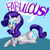 Size: 750x750 | Tagged: safe, artist:pyupew, rarity, pony, unicorn, female, mare, one word, purple mane, solo, white coat