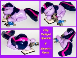 Size: 5496x4176 | Tagged: safe, artist:madponyscientist, derpibooru import, smarty pants, twilight sparkle, absurd resolution, book, filly, sculpture, sleeping, solo