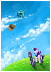 Size: 1120x1572 | Tagged: safe, artist:amazingbutterfingers, maud pie, starlight glimmer, pony, rock solid friendship, kite, that pony sure does love kites