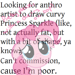 Size: 500x500 | Tagged: safe, pinkie pie, earth pony, pony, begging, panhandling, pretty please, request, simple background, text, white background