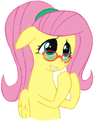 Size: 293x377 | Tagged: safe, artist:hipster-ponies, fluttershy, pegasus, pony, alternate hairstyle, braces, flockdraw, glasses, solo