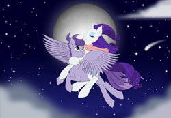 Size: 1878x1296 | Tagged: safe, artist:brandykiss, rarity, oc, oc:kydose, pegasus, pony, unicorn, canon x oc, raridose