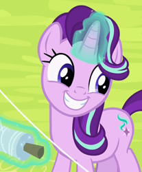 Size: 392x473 | Tagged: safe, screencap, starlight glimmer, pony, unicorn, rock solid friendship, cropped, cute, female, glimmerbetes, happy, magic, mare, smiling, solo, telekinesis