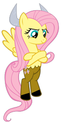 Size: 3000x5805 | Tagged: safe, artist:bronyboy, fluttershy, minotaur, crossed arms, species swap