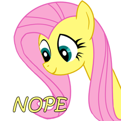 Size: 700x700 | Tagged: safe, artist:rulez777, fluttershy, pegasus, pony, female, mare, nope, pink mane, yellow coat