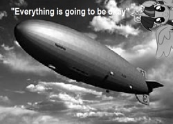 Size: 594x425 | Tagged: safe, derpibooru import, edit, twilight sparkle, twilight sparkle (alicorn), alicorn, pony, blimp, disaster, everything is going to be ok, everything is ruined, female, hindenburg, image macro, mare, quote, rigid airship