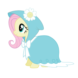 Size: 2000x2000 | Tagged: safe, artist:4nti3hrmann, fluttershy, pegasus, pony, bow, cloak, clothes, flower, solo