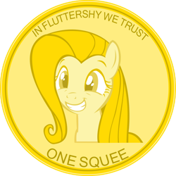 Size: 894x893 | Tagged: safe, artist:kintexu2, fluttershy, pegasus, pony, coin, cute, female, money, squee