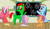 Size: 3372x1962 | Tagged: safe, artist:sb1991, derpibooru import, apple bloom, cheerilee, rainbow dash, scootaloo, sweetie belle, oc, oc:fire sparks, pegasus, pony, chalkboard, cutie mark crusaders, lesson, ponyville schoolhouse, safety, story art