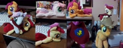 Size: 8448x3264 | Tagged: safe, artist:reashi, artist:yukamina-plushies, apple bloom, applejack, scootaloo, sweetie belle, beanie (plushie), irl, photo, plushie