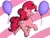 Size: 2560x1920 | Tagged: safe, artist:3dapple, pinkie pie, earth pony, pony, balloon, female, mare, pink coat, pink mane, solo