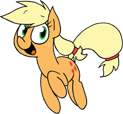 Size: 1163x1085 | Tagged: safe, artist:strangiesleepy, applejack, earth pony, pony, looking at you, running, simple background, solo