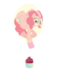 Size: 1024x1320 | Tagged: safe, artist:lizziebax, pinkie pie, earth pony, pony, balloon, cupcake, pinkie pie trapped in a balloon, then watch her balloons lift her up to the sky