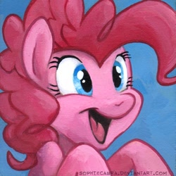 Size: 502x502 | Tagged: safe, artist:kenket, artist:spainfischer, pinkie pie, earth pony, pony, smiling, solo, traditional art